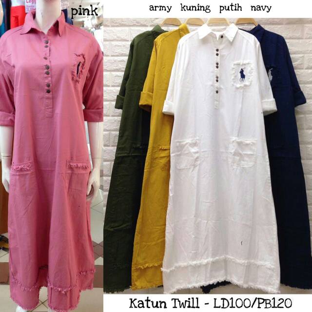 Gamis polo katun twill
