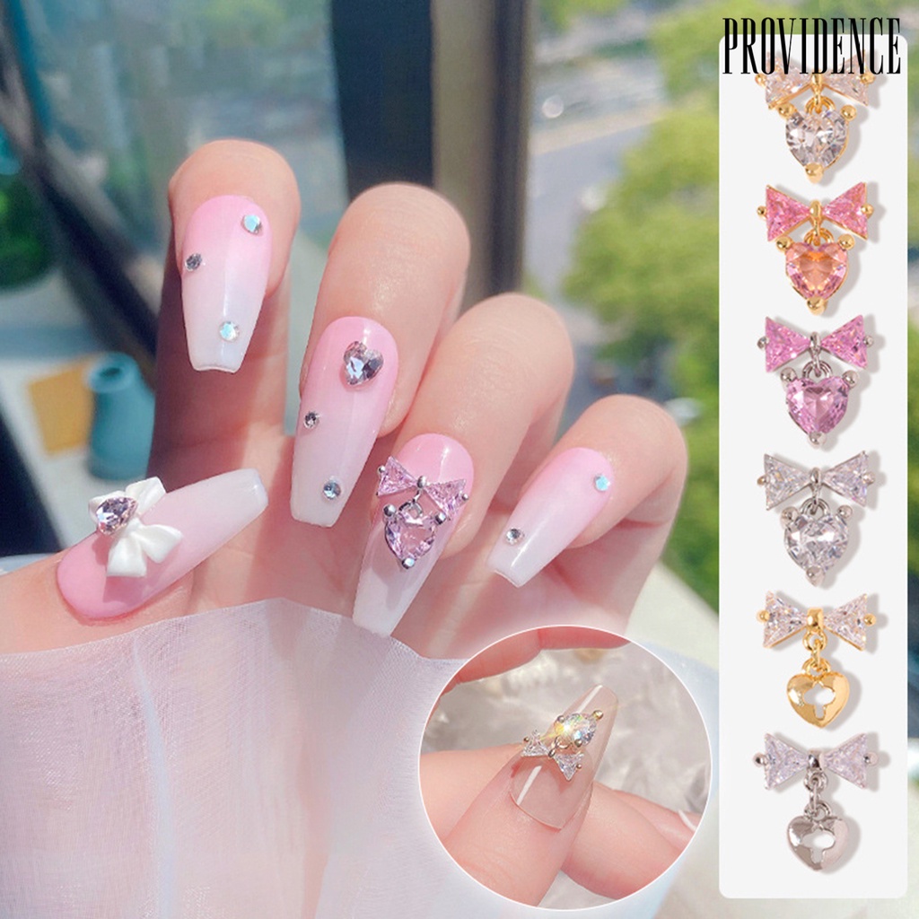 Providence 3Pcs / Set Ornamen Pita Aksen Zircon Anti Karat Untuk Dekorasi Nail Art / Manicure DIY