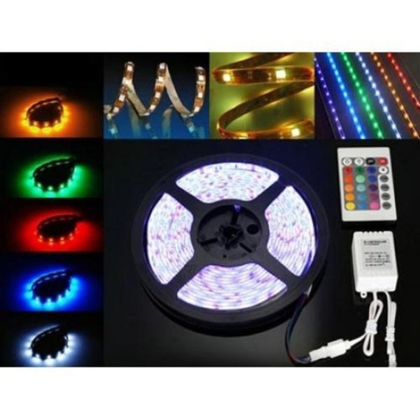 LAMPU LED STRIP 2835 5M RGB WARNA WARNI IP44 + ADAPTOR + REMOTE / LAMPU TUMBLR