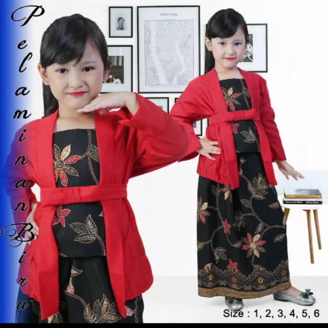 Setelan kebaya anak2 kutubaru elnira anak maroon Setelan kebaya anak2 kutubaru elnira anak maroon