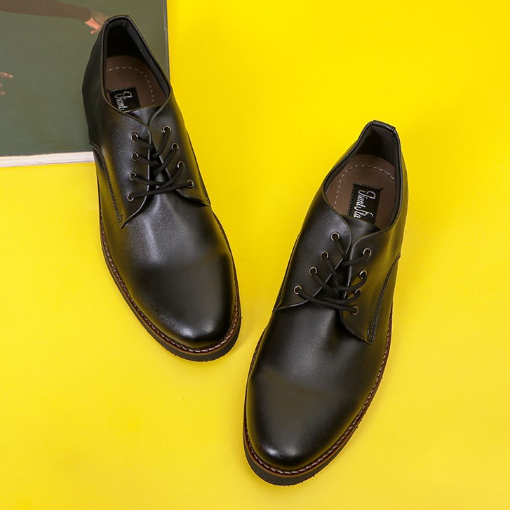 Fuerte Black | Sepatu Pantofel Hitam Pria Formal Kerja Pantopel Oxford Casual Laki | FORIND x Giant