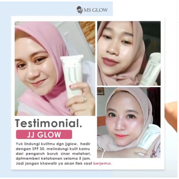 MS GLOW SUN BLOK  SUNSCREEN JJ GLOW ORIGINAL 100% SUNSCREEN SPF 30 MS GLOW ORIGINAL NO WHITECAST GLOWING CERAH SEKETIKA