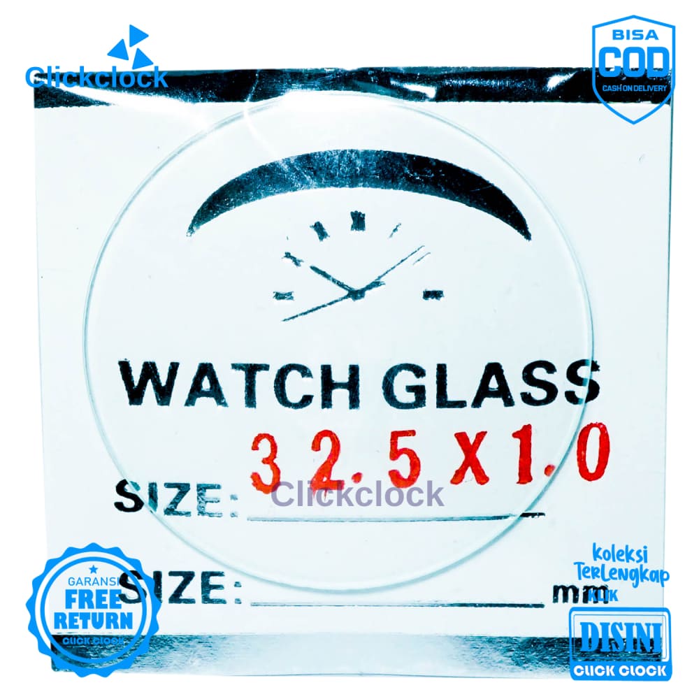 Kaca Jam Kaca Bahan Watch Glass PNC-325 Murah 3,25 cm