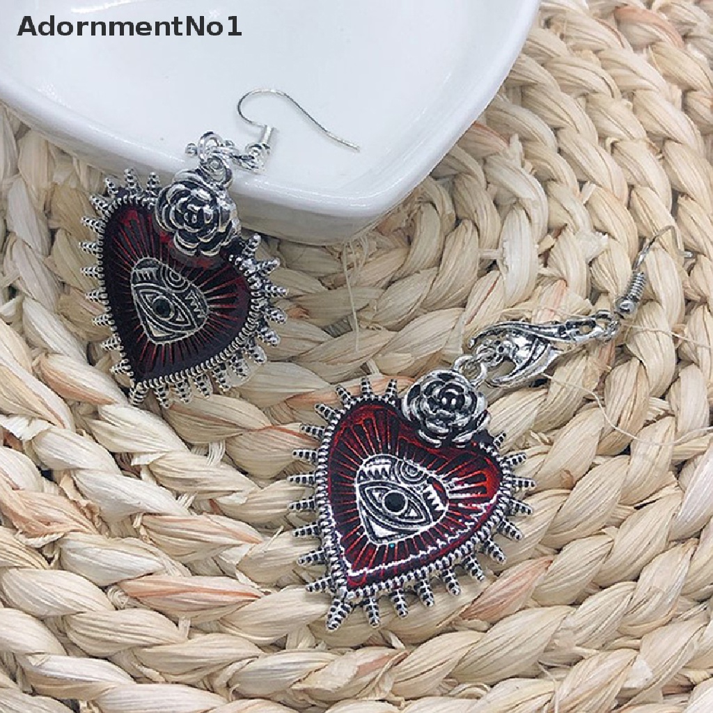 (AdornmentNo1) Anting Tusuk Gantung Desain Kelelawar / Mawar / Hati Gaya Gothic Untuk Wanita