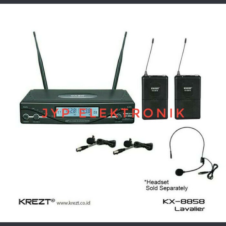 MIC WIRELESS KREZT KX 8858 / KX8858 / KX-8858 (CLIP ON+CLIP ON)