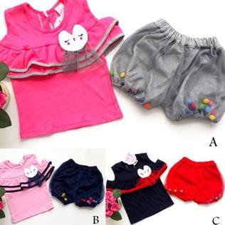 paling d# F680 -BAJU ANAK CEWEK- little lulu - set celana tutu sabrina @41rb seri 3pc size 3-18m ♠