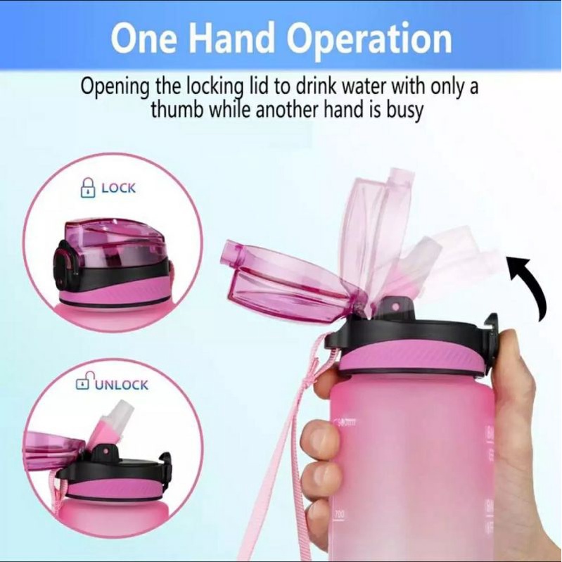 Botol Viral 1000ml Tumbler Tritan Gradasi 1 Liter Tempat Minum Praktis Termurah By Mykochen.ina