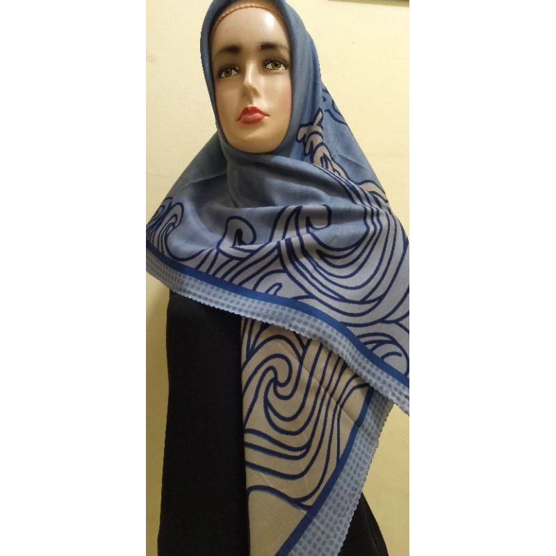 jilbab segiempat motif azara lasercut