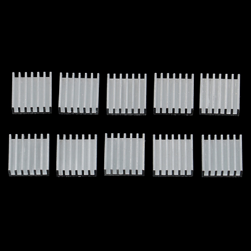 10pcs chip radiator Pendingin Elektronik Bahan Aluminum Ukuran 14x14 X 6mm