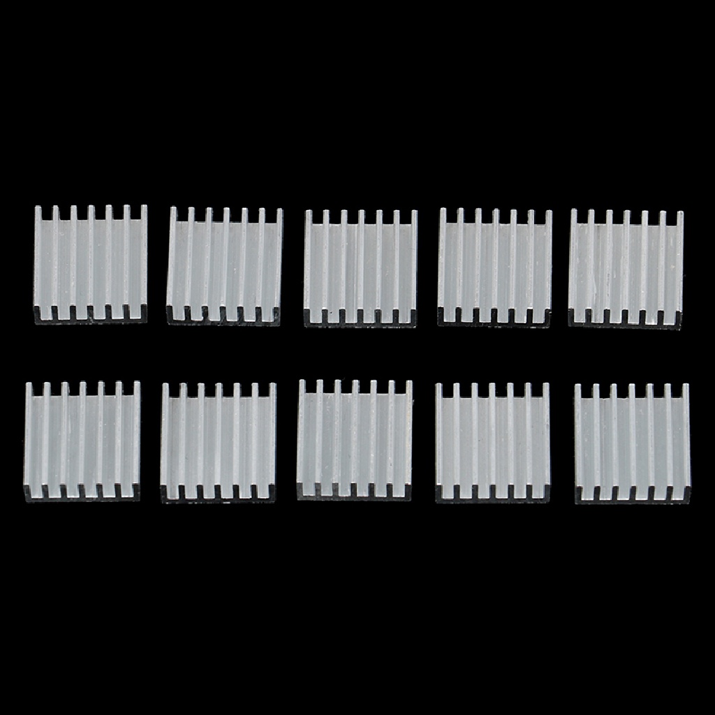 10pcs chip radiator Pendingin Elektronik Bahan Aluminum Ukuran 14x14 X 6mm