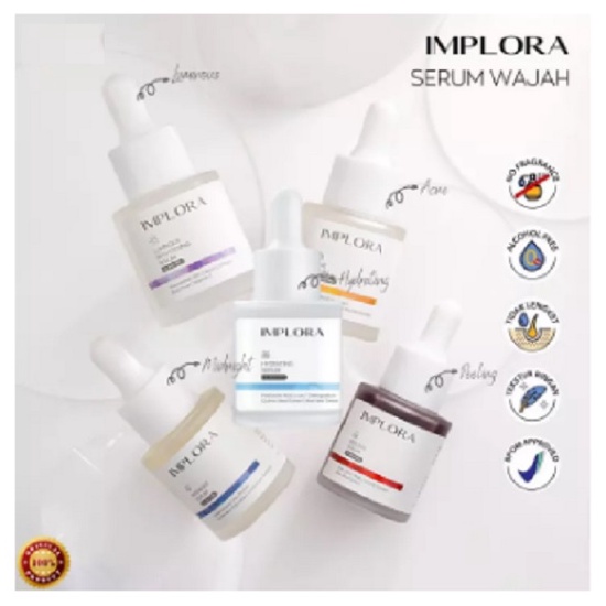(BPOM) IMPLORA FACE SERUM LUMINOUS BRIGHT SERUM ACNE PEELING MIDNIGHT SERUM WAJAH IMPLORA