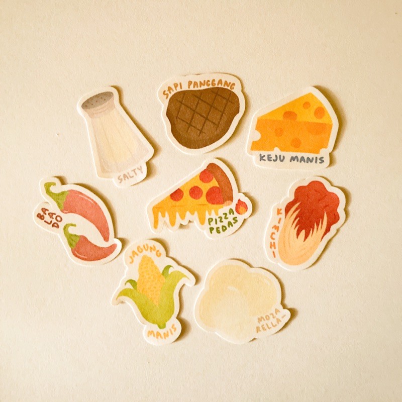 

sticker makanan / sticker rasa / sticker olshop / sticker request / sticker commission