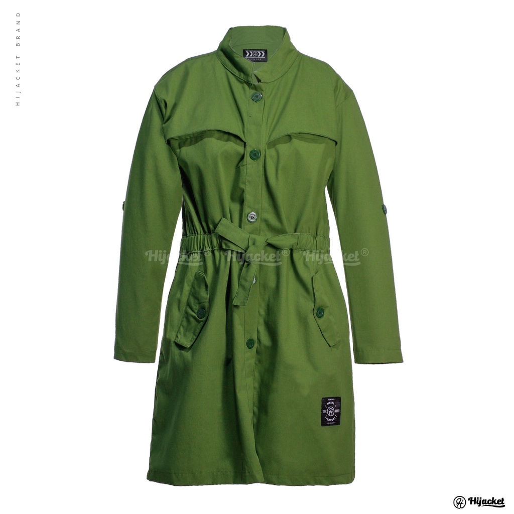 ⭐️NEW BEST SELLER⭐️ JAKET WANITA MUSLIMAH - HIJACKET VALERIA - HIJAKET HIJAB SYARI PANJANG ORIGINAL-Green (Hijau)