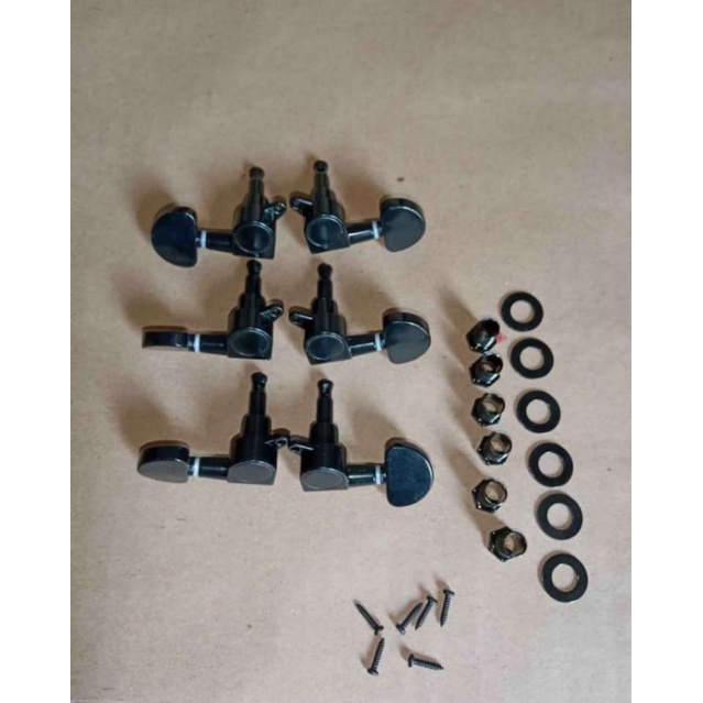Dryer Putaran Senar Tuning Peg Machine Head Gitar Black / Hitam
