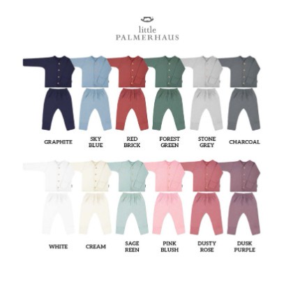 Setelan Panjang Little Palmerhaus Button Tee Long Sleeve Setelan Piyama Panjang Anak LIBBY EARTH COMFY SET PANJANG