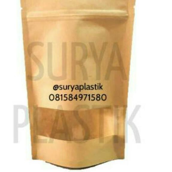 

Y53A Pouch Kraft 12x20 Kemasan Snack, Makanan Kering, Kopi .