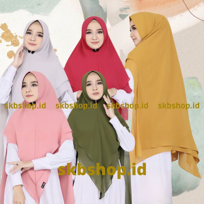 KHIMAR CERUTY 2 LAYER JUMBO,HIJAB SYAR,I JUMBO,KHIMAR CERUTY SHALA JUMBO,HIJAB PET ANTEM