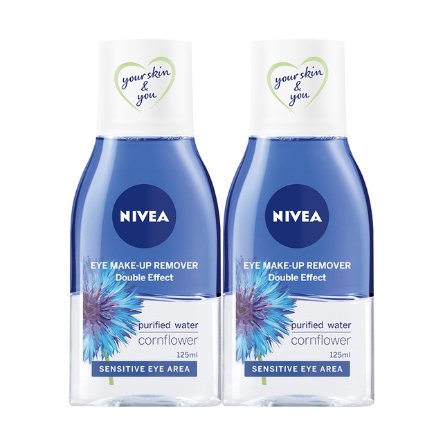 NIVEA Face Double Eye Make Up Remover 125 Ml - Twin Pack
