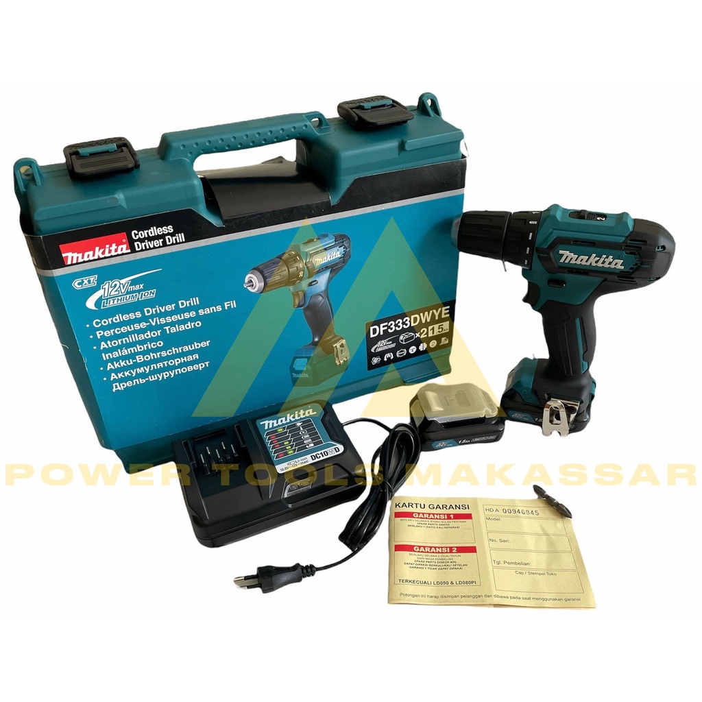 MESIN BOR BATERAI BOR CHARGE CORDLESS MAKITA DF 333 DF 331 MESIN BOR CAS MAKITA CORDLESS 12V