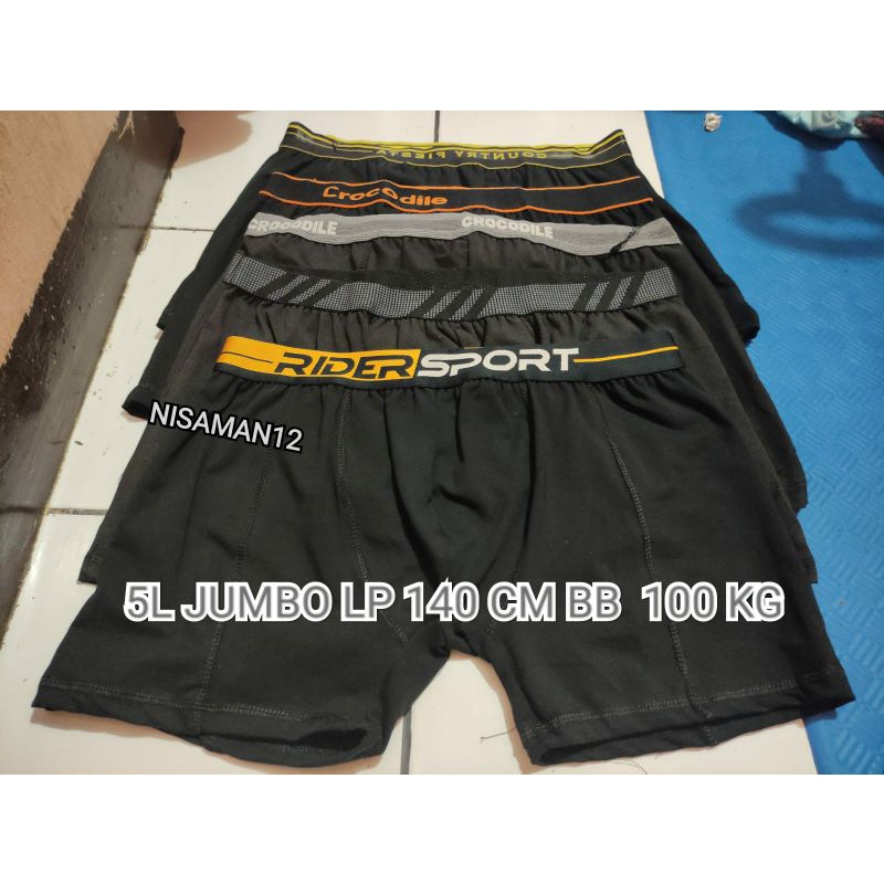 BOXER DALAMAN dewasa pria BESAR jumbo ukuran XXL 4L 5L  muat BB 120 kg