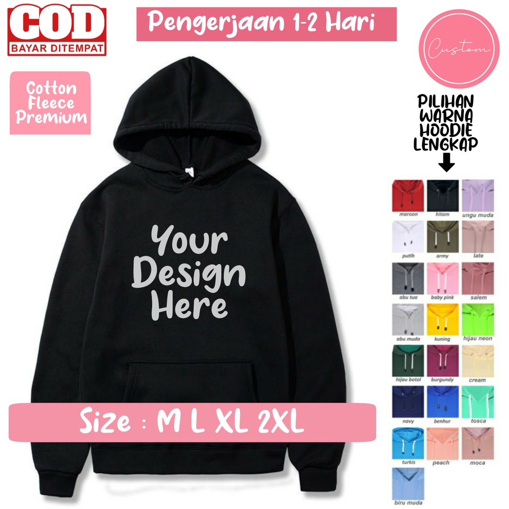 SWEATER HOODIE SABLON CUSTOM TULISAN/KATA KATA SUKA SUKA