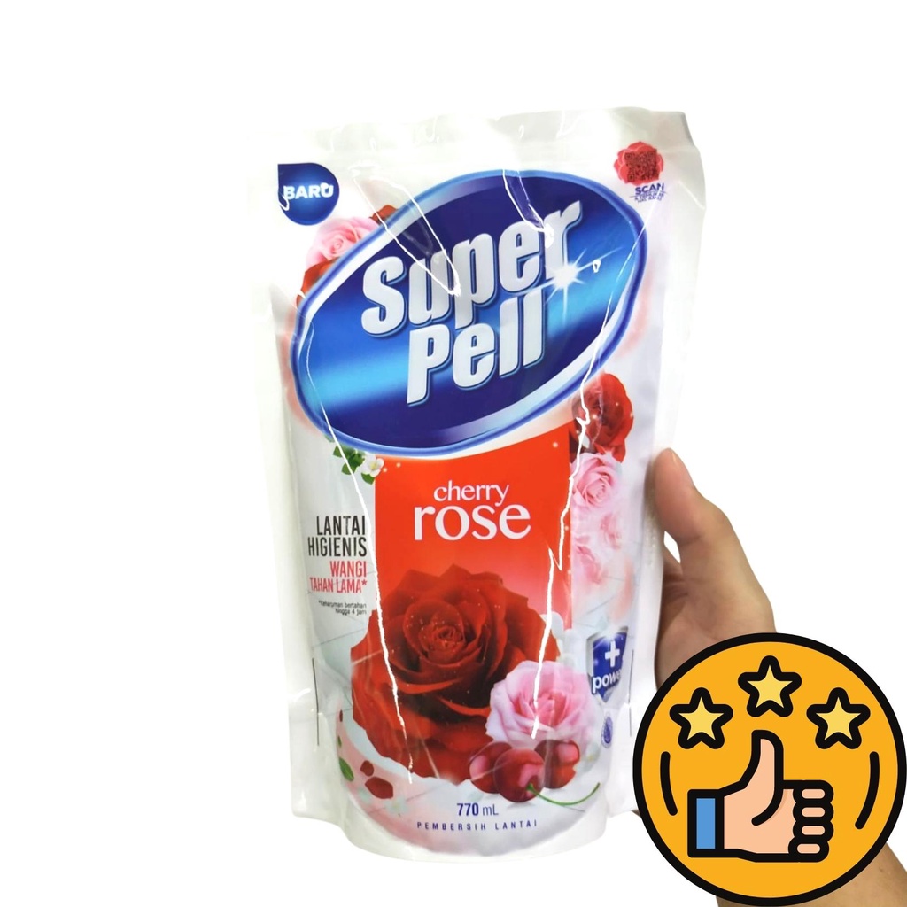 Super Pell 770ml Pel Cairan Pembersih Lantai Wangi Cherry Rose / Lemon