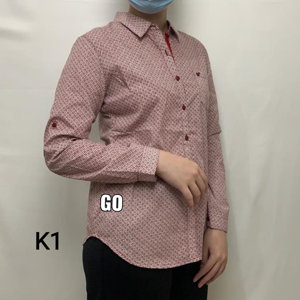 gos  K CRESSIDA ATASAN KEMEJA/HEM Cewek Baju Wanita Kemeja Kasual Lengan Panjang