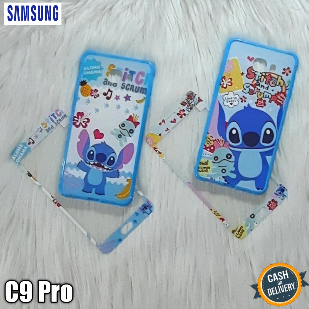 Casing Hp Samsung C9 Pro Case Anticrack Gambar + Tempered Glass