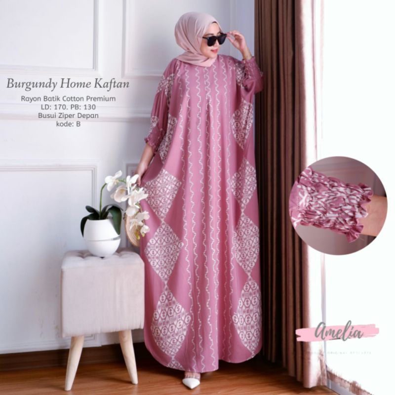 BURGUNDY DRESS KAFTAN BY AMELIA