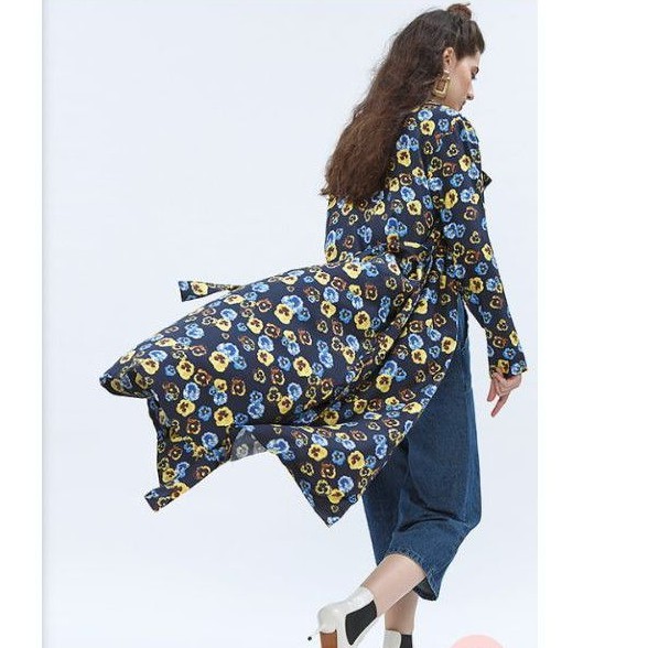 Cottonink Ayang Cempaka floral megare printed parka size M