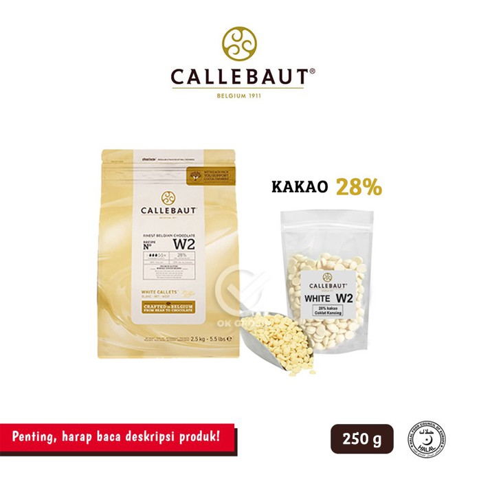 

Callebaut White Chocolate Couverture 28% (250 gr) KHUSUS GOSEND & JNE YES