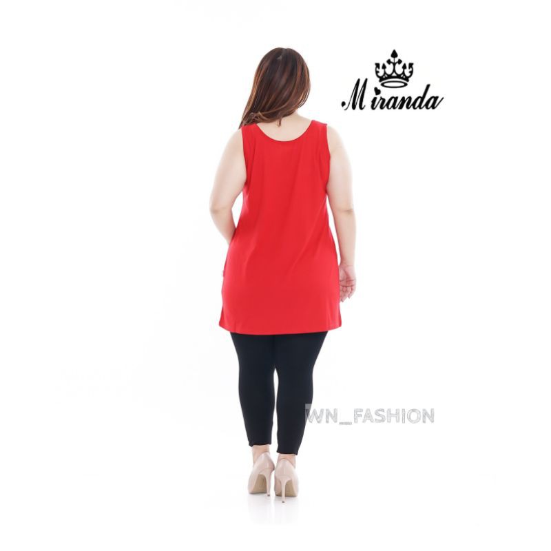 Tanktop Miranda Wanita Super Jumbo XXXL  Muat BB 90 - 100kg Ke Atas Bahan Rayon-2
