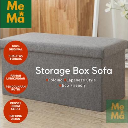 EXTRA BESAR STORAGE STOOL SOFA LIPAT BOX CONTAINER KOTAK PENYIMPANAN
