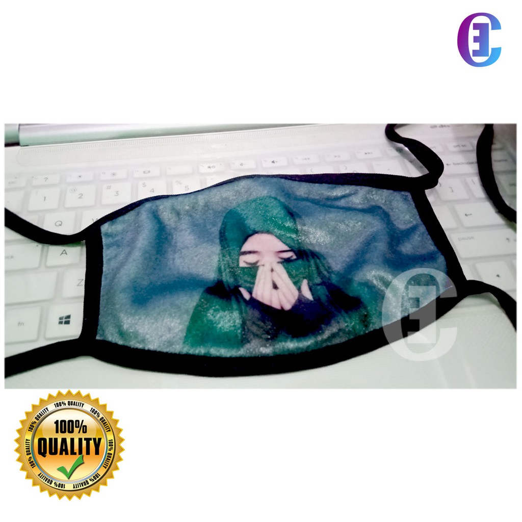 Masker Kain Kartun Muslimah Bercadar Sedih Custom Printing Shopee Indonesia