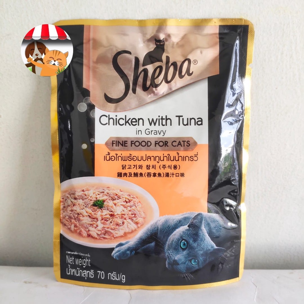 Sheba Pouch Makanan Kucing Basah Rasa Chicken With Tuna In Gravy