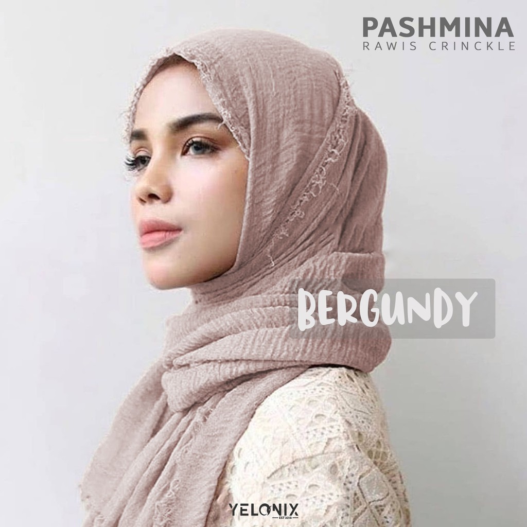 Pashmina Rawis Hijab Crinkle Arabic Kerudung turki malaysia Negro Shawl - Yelonix