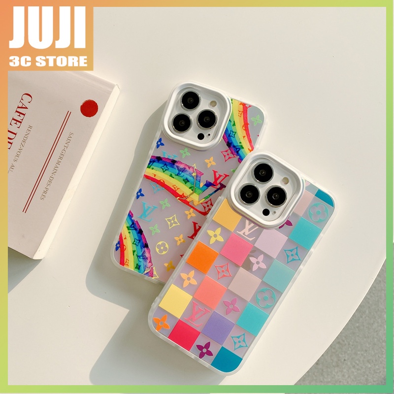 Case Pelindung Transparan Motif LV Warna-Warni Untuk iphone 11 12 13 promax x xs xr xsmax 7 8 plus