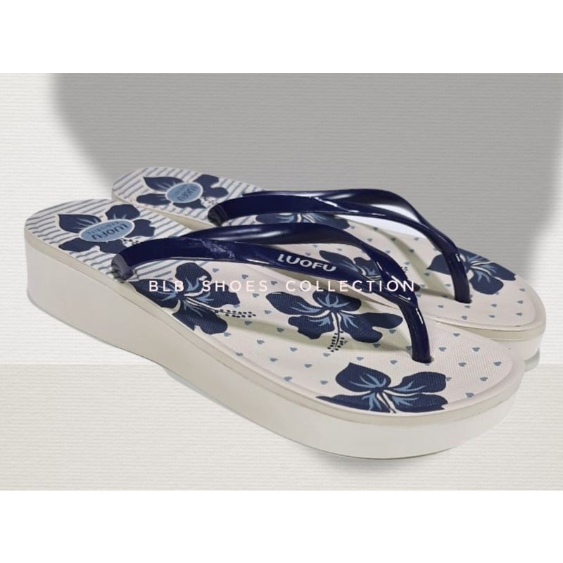 Luofu F2268-A15JKB,Sendal karet jepit wanita,sandal WADGES jepit perempuan terbaru