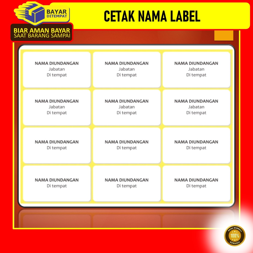 

Cetak Stiker Label 103 Polos / Print Label Nama Undangan