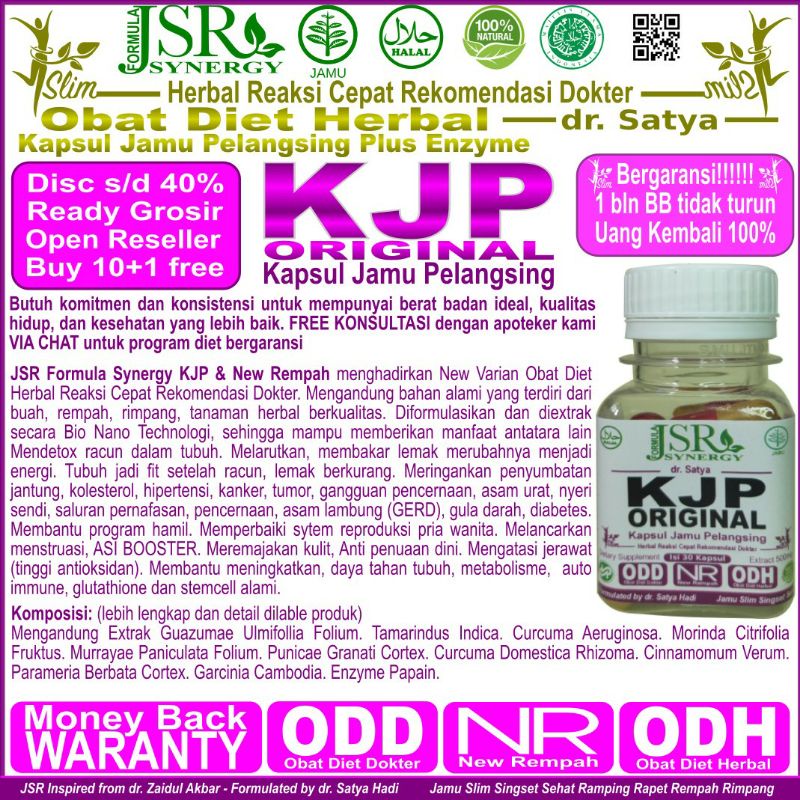 KJP KAPSUL JAMU PELANGSING ORIGINAL OBAT DIET HERBAL PELANGSING BADAN ALAMI