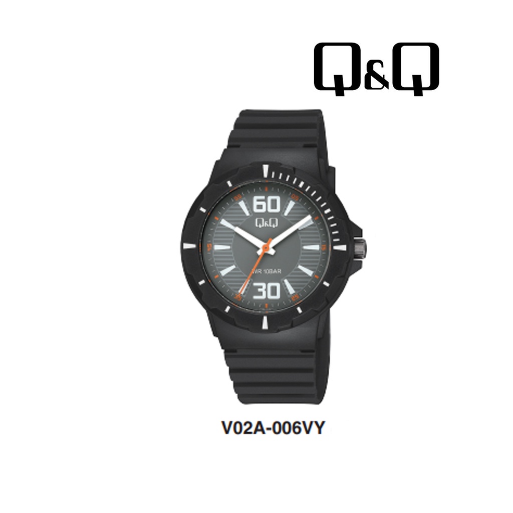 SALE Jam Tangan Pria Casual Sporty Stylist Rubber Analog Original Q&amp;Q QNQ QQ V02A Series