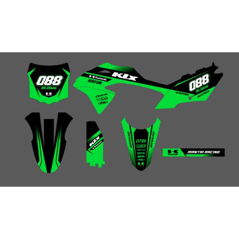 DECAL KLX 150 BF GREEN HIJAU