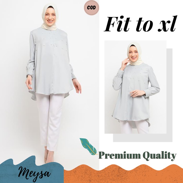 BAJU BLOUSE BLUS WANITA PEREMPUAN MUSLIM BAJU LEBARAN MUSLIMAH KEKINIAN AZEL MK67 FASHION SIMPLE