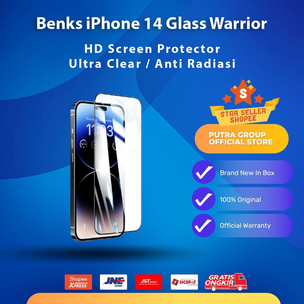 (ORIGINAL) Benks iPhone 14 Pro Max Glass Warrior HD Screen Protector