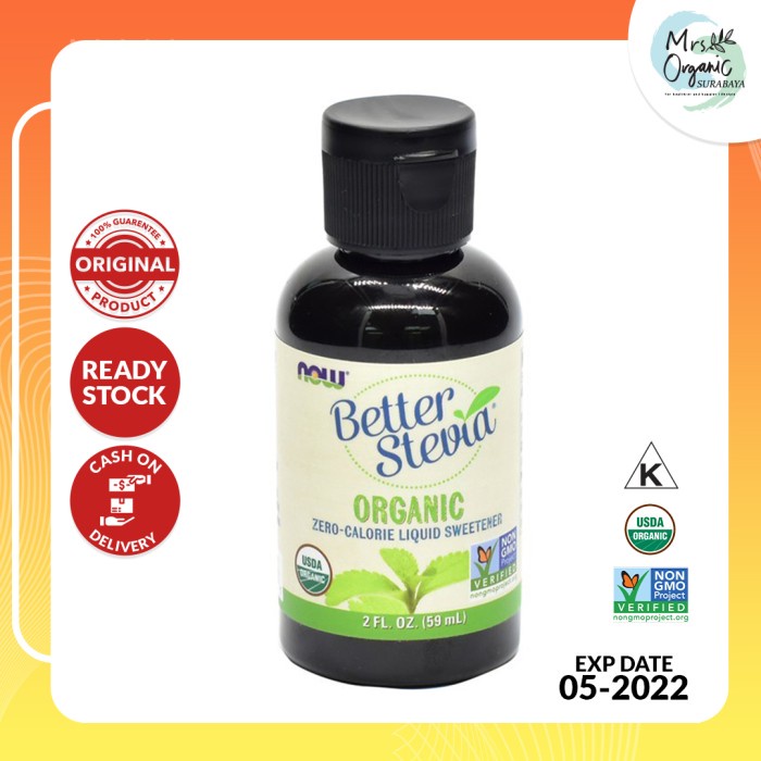 

Organic Better Stevia Now Foods Liquid 59 ml