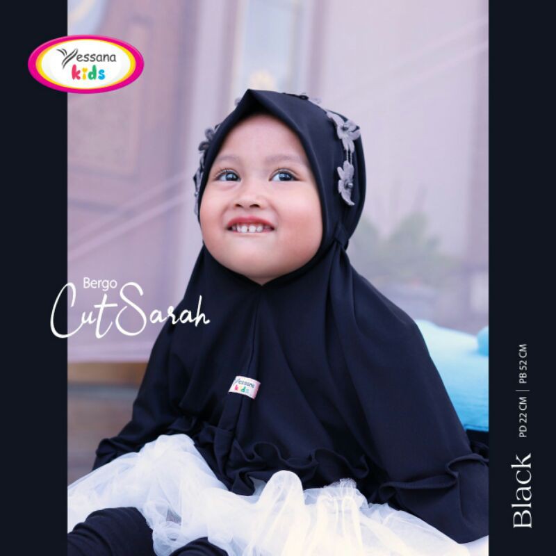 Bergo Cut Sarah // YESSANA Kids // Jilbab anak