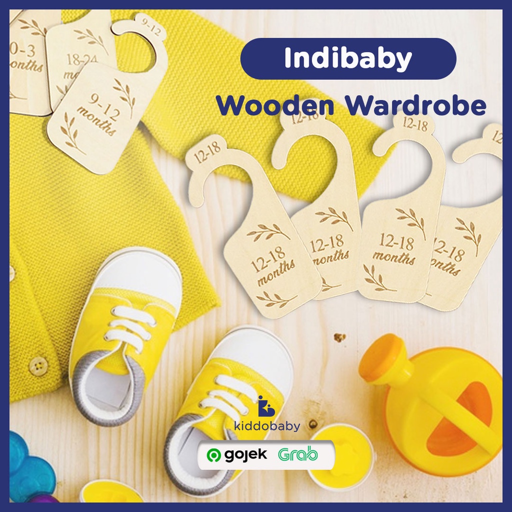 Indibaby Wooden Wardrobe Divider | Pemisah Ukuran Baju | Aksesoris Lemari