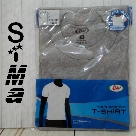 Oblong T-shirt Pria Rider Abu Abu-abu R 223 R223 Kerah Bulat