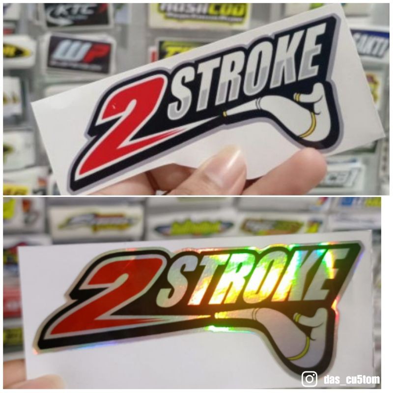 sticker / stiker printing 2STROKE untuk motor 2tak cocok di tempel untuk asesoris  body motor helm  motif racing 2 tak