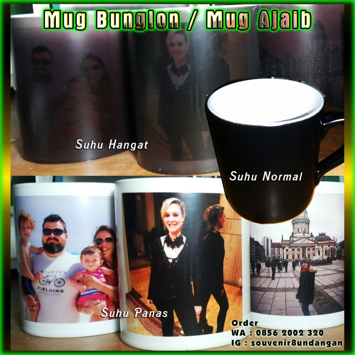 Mug Bunglon Custom Murah - Hitam